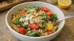 Dieser vegetarische Nudelsalat schmeckt lauwarm und kalt – ideal für Grillabend & Picknick