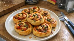 Pizzaschnecken aus der Heißluftfritteuse – außen knusprig, innen schön saftig