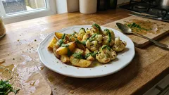 Ofenkartoffeln & Blumenkohl mit Bärlauch-Pesto – knusprig, frisch und unkompliziert