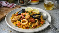 Klassische Paella mit Meeresfrüchten – aromatisch, herzhaft und gut nachzukochen