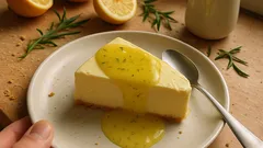 Cremiges Zitronenparfait ohne Eismaschine – mit schneller Zitronen-Estragon-Soße