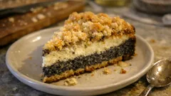 Saftiger Mohn-Käsekuchen vom Blech – mit Hefeteig, Quark und Apfel