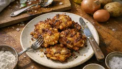 Kartoffel-Zwiebel-Bratlinge: einfach gemacht und herrlich knusprig aus der Pfanne