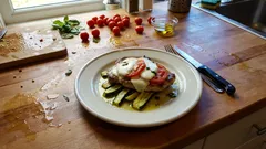 Überbackene Schweinekoteletts mit Tomaten & Mozzarella – so bleibt das Fleisch saftig