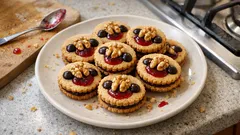 Kissinger mit Walnuss: feine Adventsplätzchen mit Johannisbeergelee und Schokolade