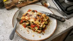 Vegetarische Lasagne mit Zucchini und Paprika – saftig, käsig und einfach gemacht