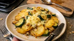 Kartoffel-Zucchini-Pfanne mit Gouda – einfach, herzhaft und schön knusprig