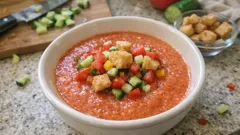 Gazpacho nach spanischer Art: diese kalte Gemüsesuppe passt perfekt in den Sommer