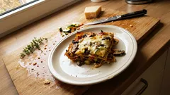 Cremige Gemüse-Pilzlasagne mit Vollkornblättern – unkompliziert aus dem Ofen