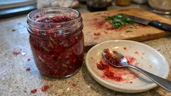 Rote Johannisbeermarmelade mit Estragon – fruchtig-säuerlich und einfach eingekocht