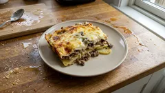 Kartoffel-Lasagne mit Hack & Champignons – cremig wie Gratin, goldbraun überbacken
