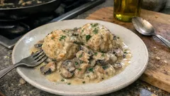 Semmelknödel mit Pilz-Rahm-Soße: ein klassisches Wohlfühlgericht ganz einfach gekocht