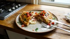 Herzhafte Calzone aus Dinkelteig – mit Ricotta, Ei, Schinken und viel Mozzarella