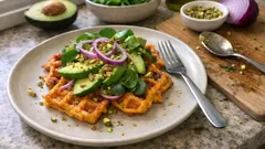 Herzhafte Süßkartoffel-Waffeln mit Avocado – perfekt für Brunch & Abendbrot